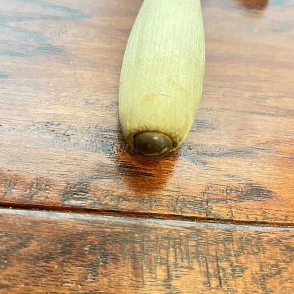 VTG GILCHRIST'S # 31 Wood Handle Brass Mechanical Ice Cream Scoop 11" IUC - Picture 6 of 8